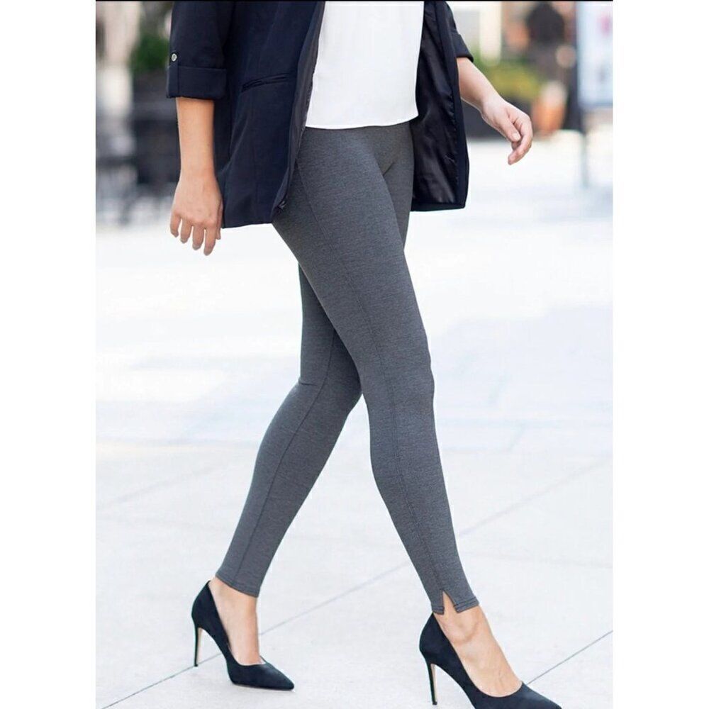 Spanx Ankle Length Ponte Leggings Size Small Gray Heather Charcoal NEW 20262R